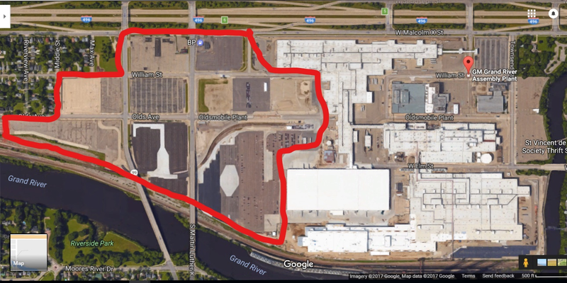 Most of the marked area is currently filled with Camaros and Cadillacs, waiting to be sold.